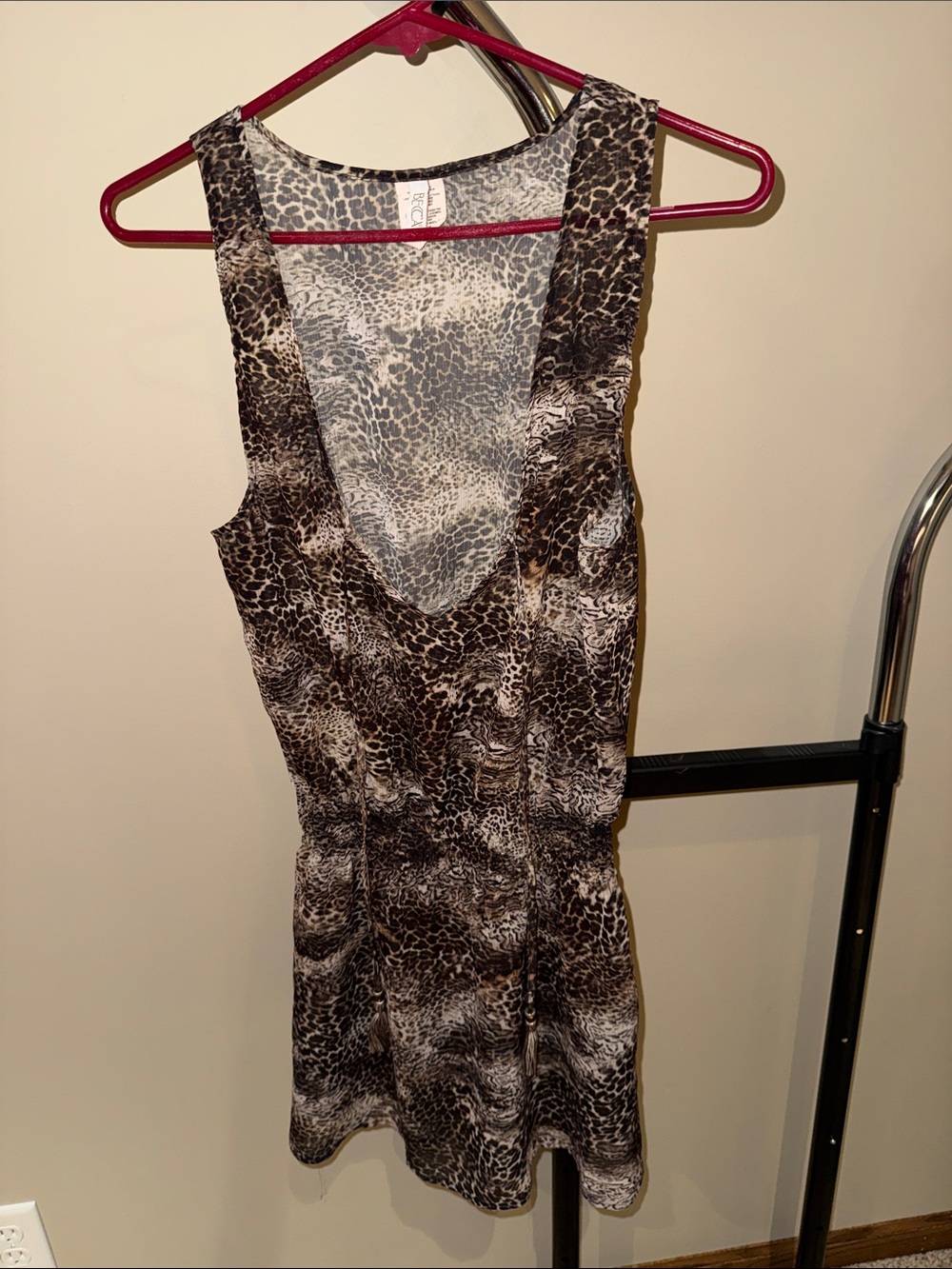 BECCA Brown Animal-Print Swim Coverup